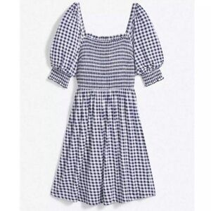 DRAPER JAMES Jo Dee Dress Nassau Navy Gingham size Small